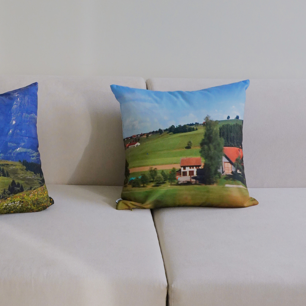 Swiss landscape cushion