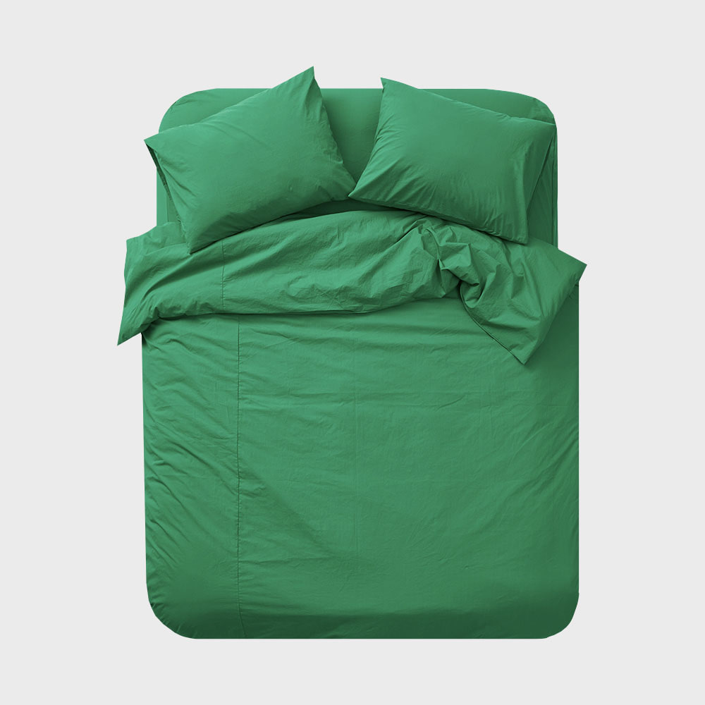 PZG muji deep green bedding set(SS/Q/K)